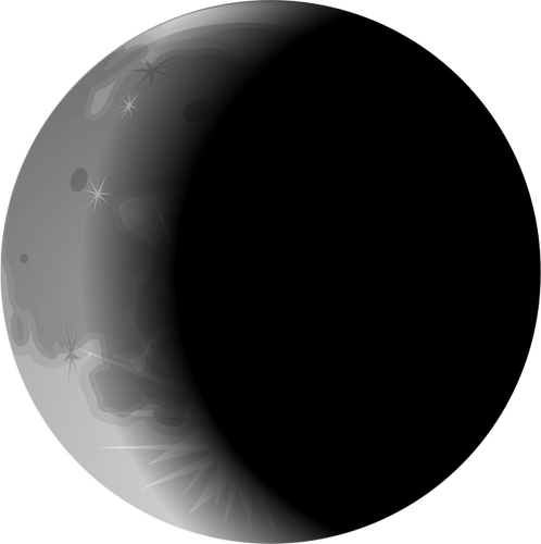 Vector clip art of left side moon crescent