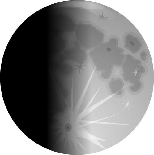 Vektor seni klip setengah diterangi bulan