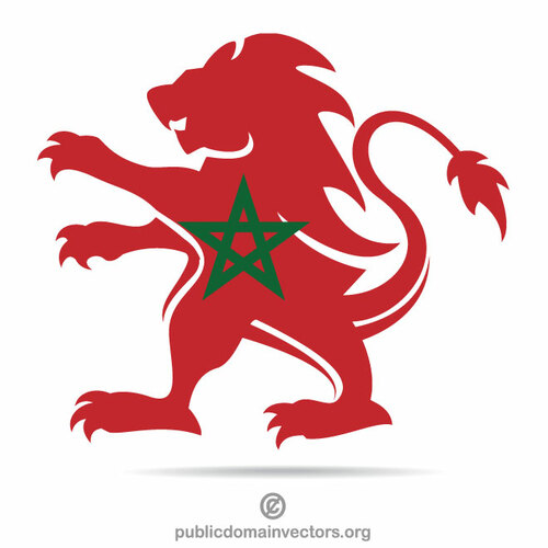 Lion héraldique de drapeau du Maroc