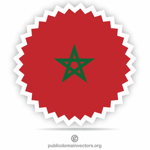 Marocká nálepka vlajky