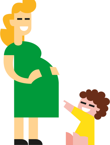 Беременная дама и ребенок