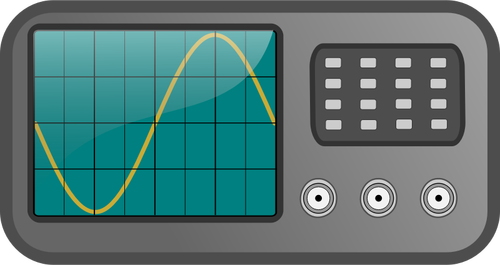 Ilustração em vetor frontal estilizada osciloscópio