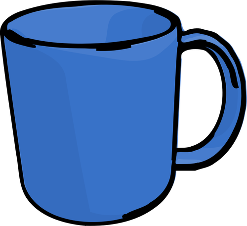 Imagem vetorial de caneca azul bebida quente