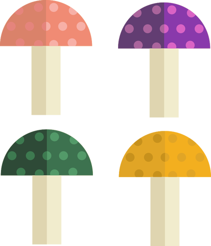 Vier paddestoelen