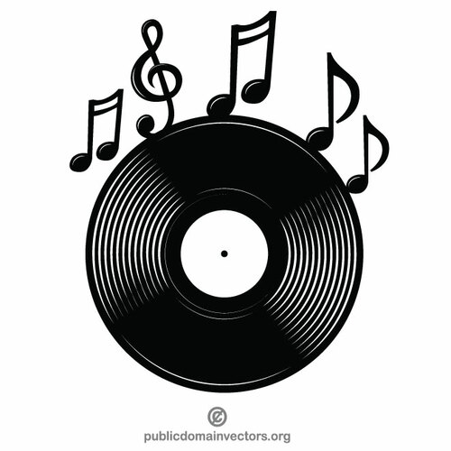 Logotipo di registrare musica in vinile