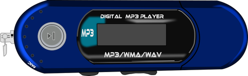 Vektorikuva sinisestä MP3-soittimesta