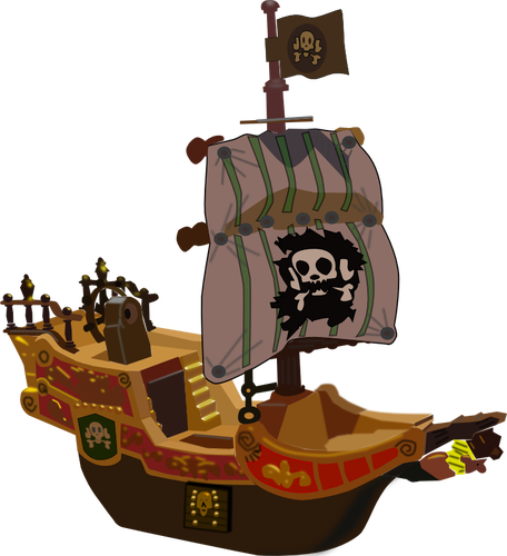समुद्री डाकू खिलौना जहाज वेक्टर छवि