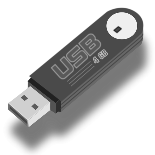 Flash USB stick cu umbra vector illustration