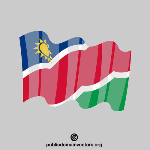 Bandera ondeando de Namibia