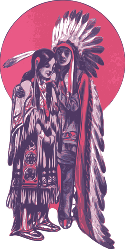 Native American paar Vektor-Bild