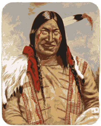 Native American człowiek uśmiechający się wektor clipart