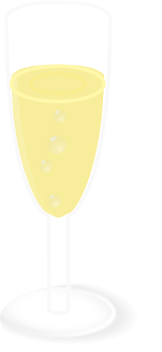 Vector drawing of glass of champagne