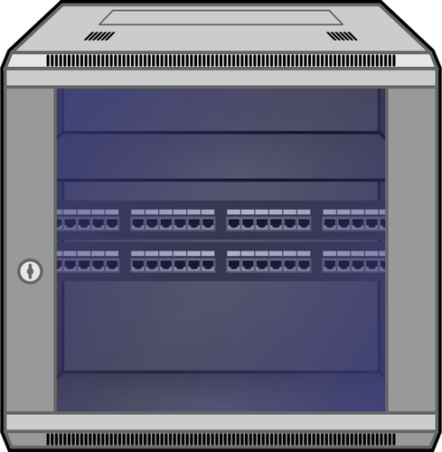 Väggmonterad nätverk rack vektorbild