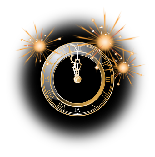 New Year celebration clock vector image