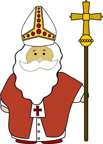 St Nicholas dengan gambar vektor salib-Nya