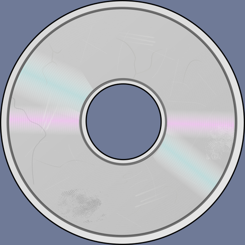 Kompaktní disk s grafikou poškození povrchu