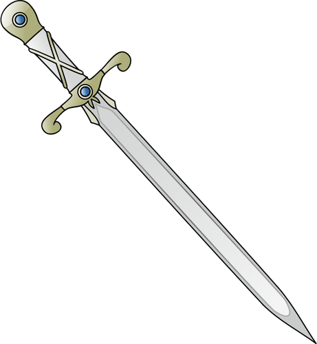 Pedang tajam panjang miring vektor gambar