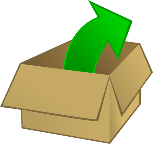 Vector images clipart de boîte en carton avec une flèche vers l