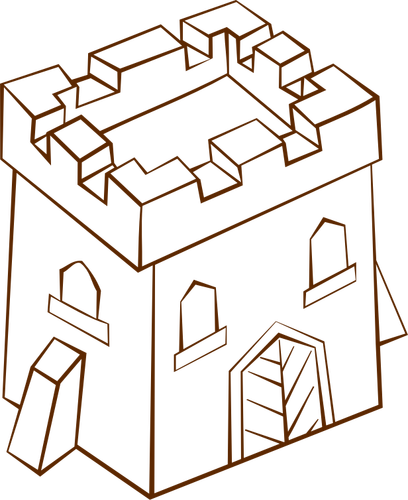 Vector miniaturi de rol Joaca joc hartă pictograma pentru un turn pătrat