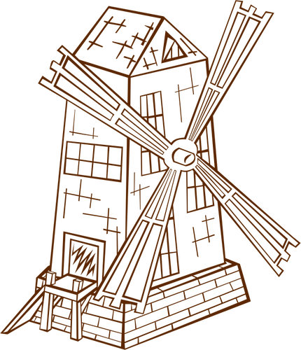 Vektor-Illustration der Rolle spielen Spiel Kartensymbol für eine Windmühle