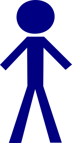 Vectorillustratie van blauwe mannelijke stok figuur