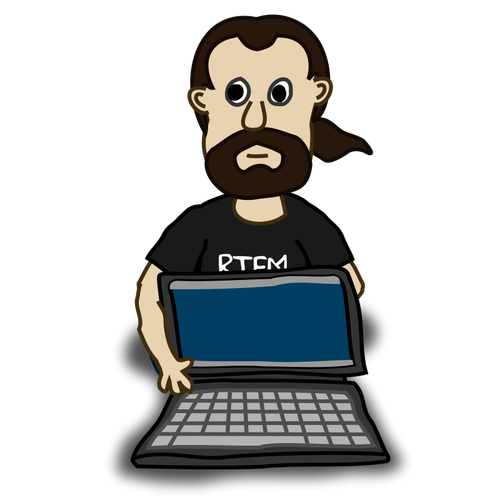 Комический персонаж с ноутбука векторное изображение