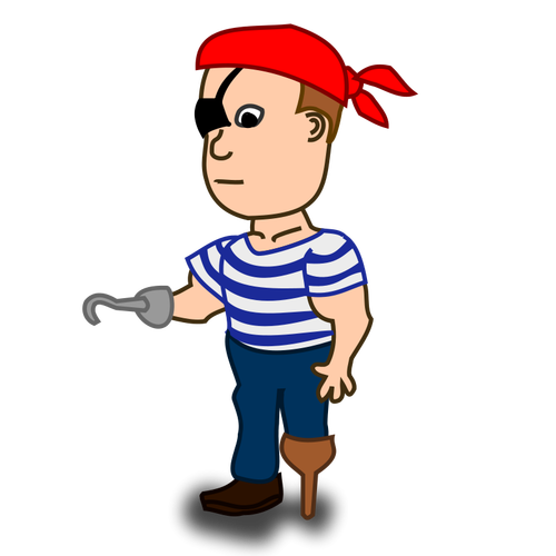 Pirata personaje cómico vector de la imagen