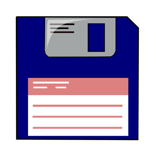 Beschriftete blaue Diskette Vektor-ClipArt