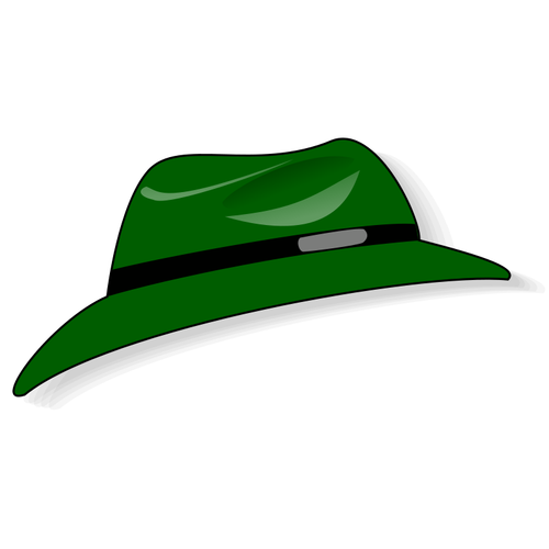 Grön Fedora hatt vektor ClipArt