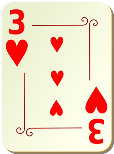 Three of hearts vector illustration