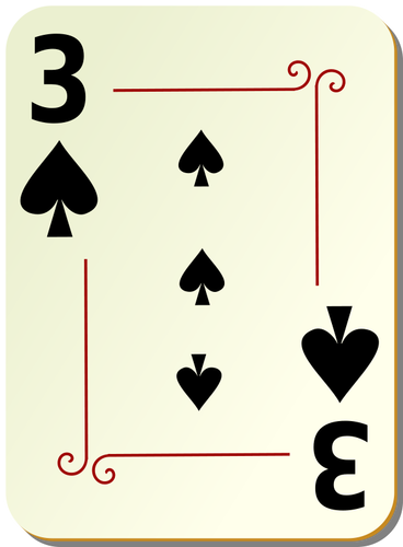 Trois des cartes à jouer pique vector illustration