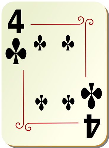 Four of clubs vector illustration