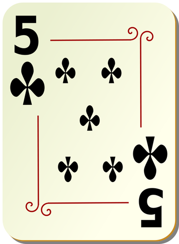 Vijf van clubs vector afbeelding