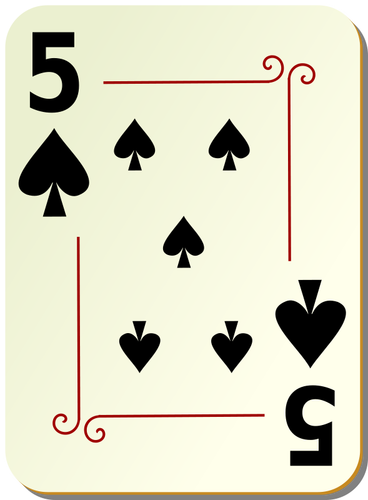 5 ilustracji wektorowych pik kart do gry