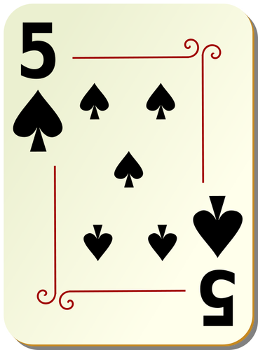 Cinque di illustrazione vettoriale di picche carta da gioco