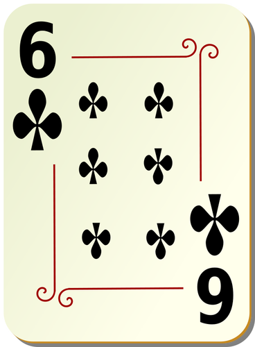 Six of clubs vector clip art