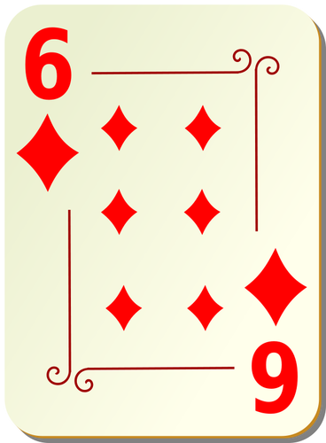 Six of diamonds vector drawing