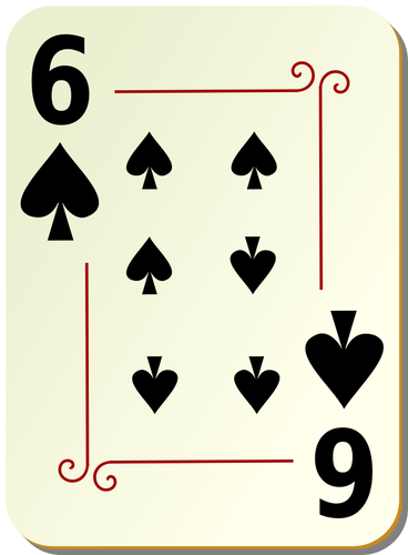 Six of spades playing card vector illustration