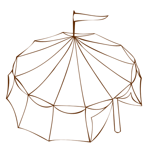 सर्कस तम्बू आरपीजी नक्शा प्रतीक वेक्टर छवि