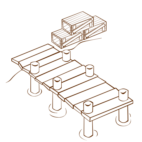 Båt docka RPG karta symbol vektorbild