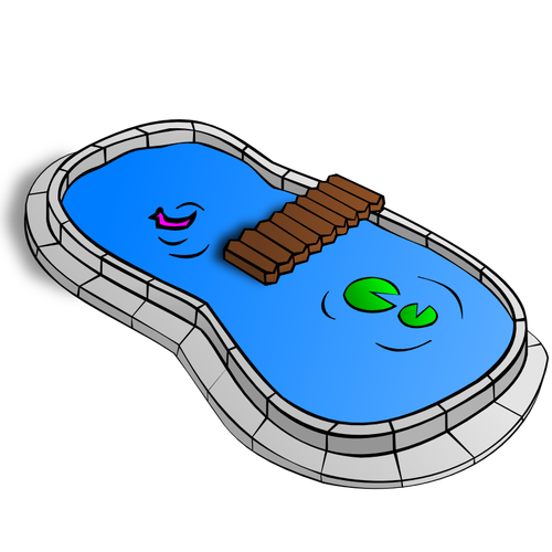 池塘 RPG 地图符号矢量图像