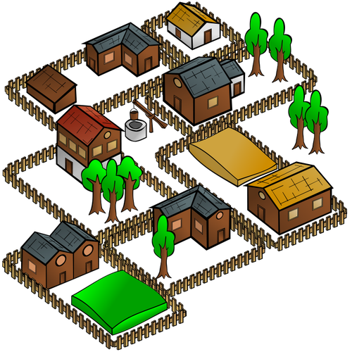 Village vector map symbol