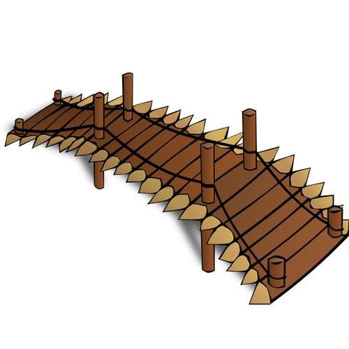 लकड़ी का पुल आरपीजी नक्शा प्रतीक वेक्टर क्लिप आर्ट