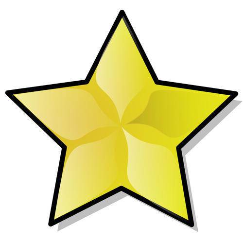 Kultainen tähti, jossa on rajavektorikuva
