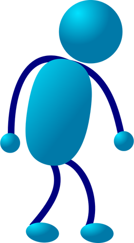 Illustrazione vettoriale di bastone blu uomo figura
