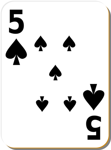 Cinq de pique jeu de cartes vectorielles clipart