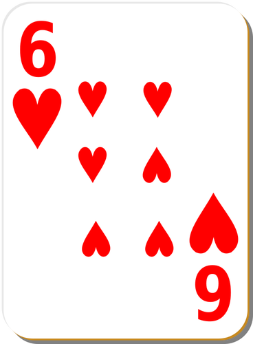 Six of hearts vector graphics