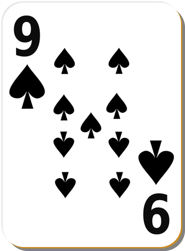 Devět piky hrací karta vektorové grafiky