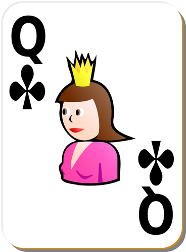 Reina de clubes vector clip art