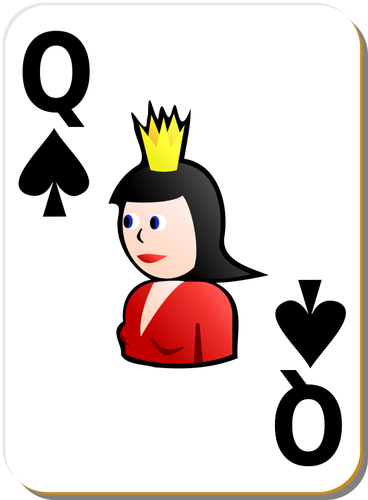 Königin der Spaten Spielkarte Vektorgrafiken